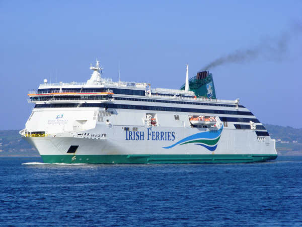 Irish ferry arriving into Dublin