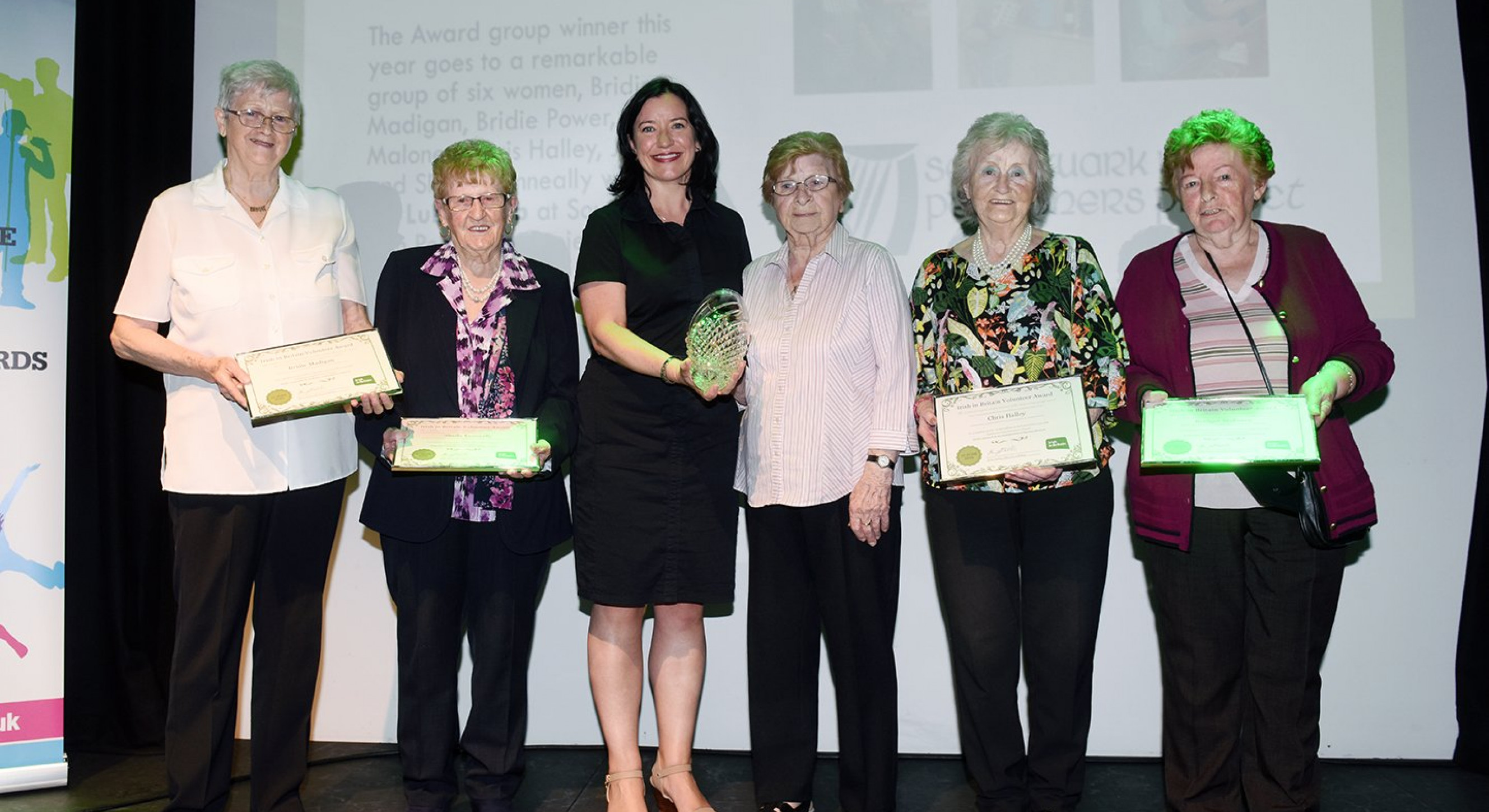 The Lunch Club team won the prize for Outstanding Group of Volunteers at the Irish in Britain 2019 Volunteer Awards