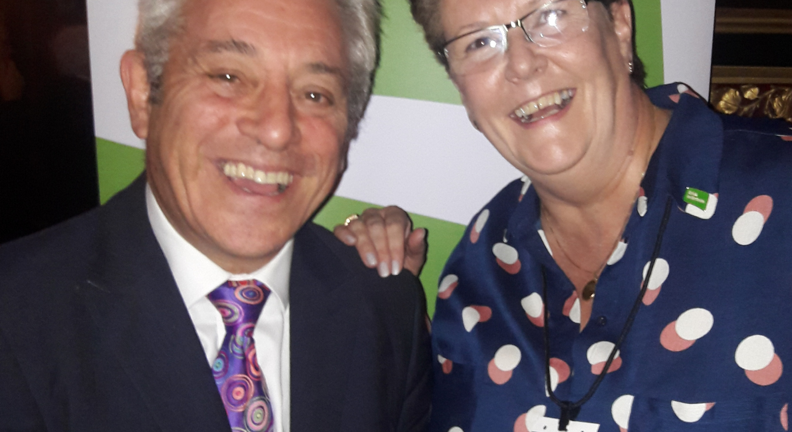 Sara Coakley, IIB vice chair, with John Bercow, the Speaker of the House of Commons